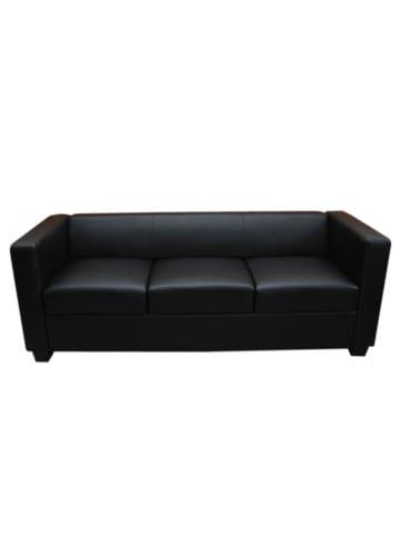 MCW 3er Sofa Lille, Leder, schwarz