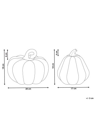 Beliani 2er-Set Dekofigur CHALKIDA in Orange/Gold