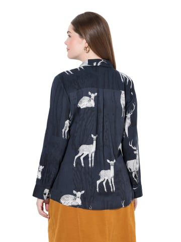 Ulla Popken Hemdbluse in klassisch marine