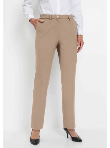 GOLDNER Bequeme Hose LOUISA COMFORT+ mit Bügelfalte in beige