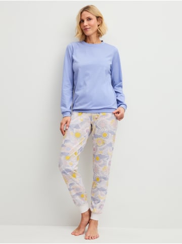 Calida Pyjama in harmony blue print