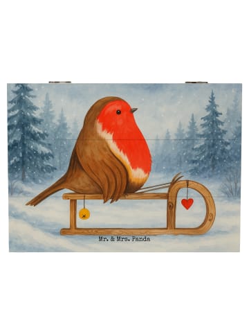 Mr. & Mrs. Panda Schatulle Rotkehlchen Schlitten Design ohne Spruch in Weiß