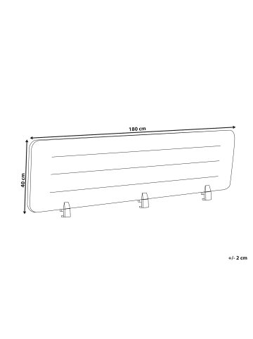 Beliani Schreibtischtrennwand ZIGGY in Grau - (W) 180 x (H) 40 x (L) 2 cm