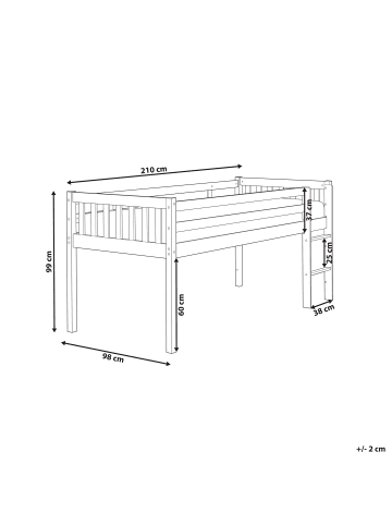 Beliani Einzelbett PEIPIN in Braun - (W) 98 x (H) 99 x (L) 210 cm