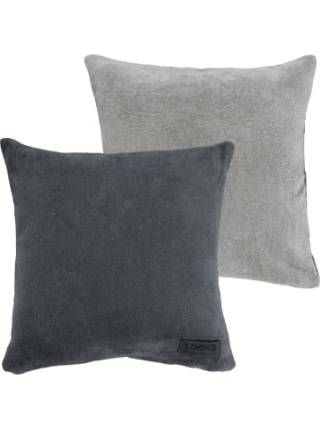 LOOKS by Wolfgang Joop Jacquard, Baumwollmischung Wendekissenhülle in grau/silber
