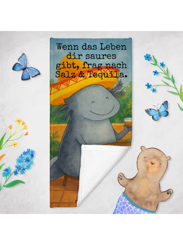 Mr. & Mrs. Panda Badehandtuch Axolotl Tequila Design mit Spruch in Weiß