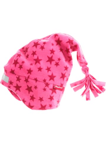 Playshoes Fleece-Zipfelmütze Sterne in Pink