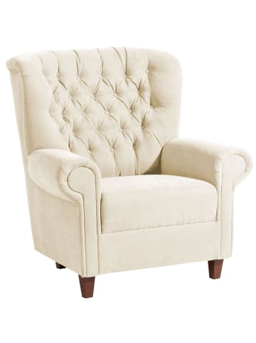 others HOCHLEHNSESSEL Katrin Bezug Veloursstoff Buche nussbaum dunkel / creme