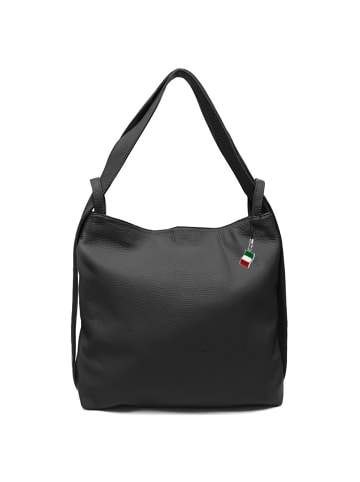 Florence Florence Schultertasche, Cityrucksack Leder schwarz ca. 40cm