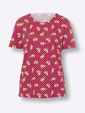 Sieh an! Kurzarmshirt in rot-gelb-bedruckt