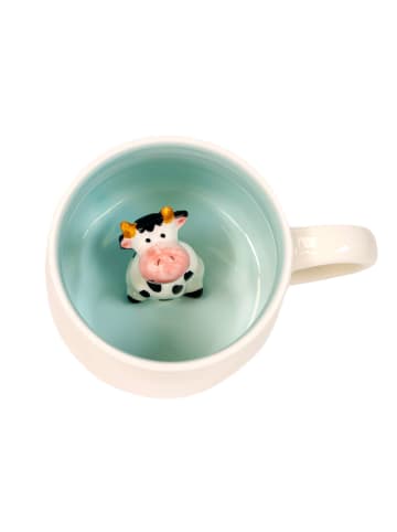 Intirilife Kaffeetasse 3D Teetasse Becher 300ml in Kuh