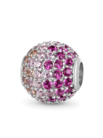 GNOCE Sterling Silber Rosa Pink Zirkonia Charm