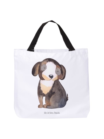 Mr. & Mrs. Panda Tote Bag Hund Entspannen ohne Spruch in Weiß