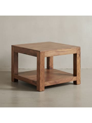 KADIMA DESIGN Couchtisch Massivholz | Landhausstil, Ablagefach, Pflegeleicht in Braun