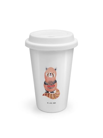 Mr. & Mrs. Panda To Go Becher Roter Panda ohne Spruch in Weiß