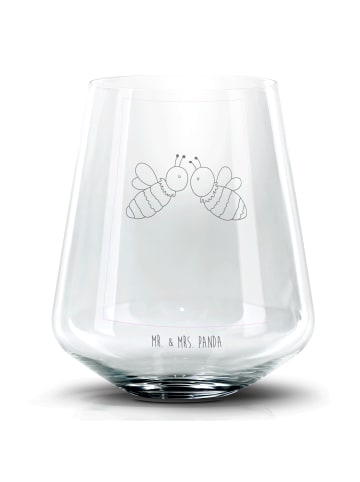 Mr. & Mrs. Panda Blümchentail Glas Biene Liebe ohne Spruch in Transparent