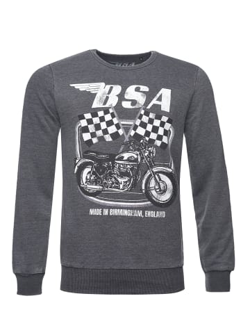 Re:Covered Sweatshirt BritishMotor Flag Charcoal Vintage in Grey