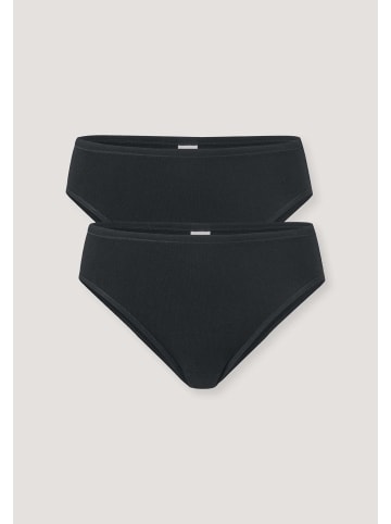 Hessnatur Slip Regular Cut 2er-Set in schwarz
