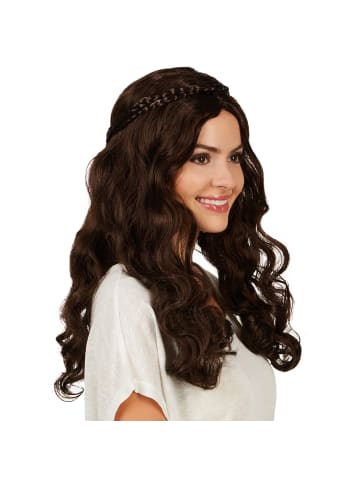tectake Schöne Mittelalter-Perücke für Damen, braun