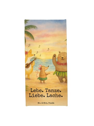 Mr. & Mrs. Panda Badehandtuch Waldtiere Aloha Design mit Spruch in Weiß