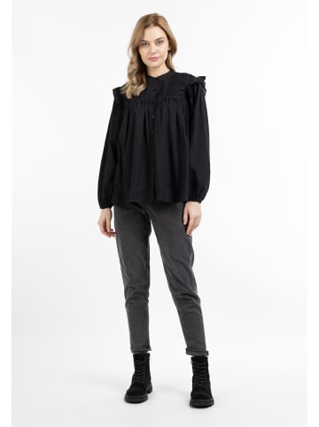 DreiMaster Damen Langarmbluse in Schwarz