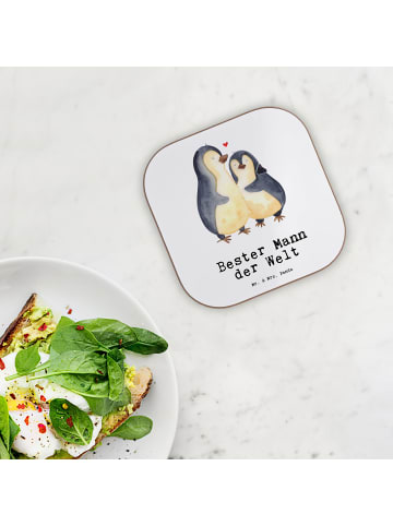 Mr. & Mrs. Panda Untersetzer für Gläser Pinguin Bester Mann der ... in Weiß