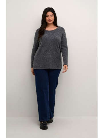 KAFFE curve Strickpullover KCrae in Dark Grey Melange