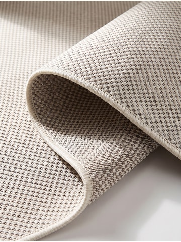 KADIMA DESIGN Teppich flachgewebt Uni flachgewebt pflegeleicht Wohnzimmer Flur in Creme