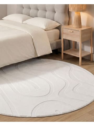 Beliani Kurzflor SALVORI in Weiß - (W) 160 x (L) 160 cm