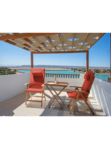 Beliani 3-tlg Bistro Set JAVA PREMIUIM in Braun/Rot