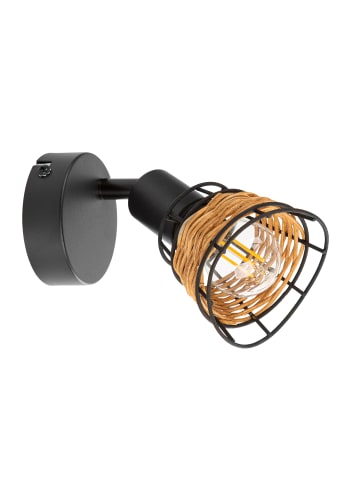 Amare - home and living LED Deckenleuchten Spot 1-flg. Draht-Rattan in schwarz