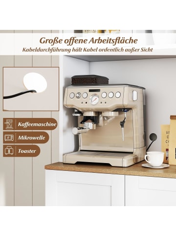 COSTWAY Küchenschrank 170 cm in Weiß
