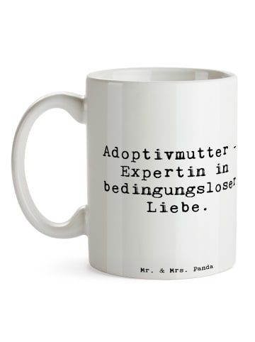 Mr. & Mrs. Panda Tasse Adoptivmutter Expertin mit Spruch in Weiß