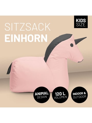 Lumaland Kindersitzsack Animal Line Einhorn 120l pastellpink/stahlgrau  Pink