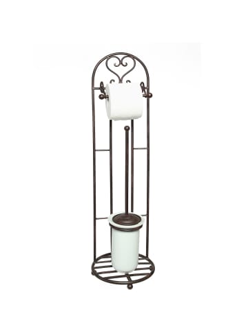 Ambiente Haus Toilettenrollenständer mit Bürste, Braun