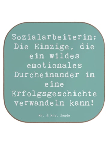 Mr. & Mrs. Panda Bierdeckel Spruch Sozialarbeiterin Erfolg mit S... in Meeresbrise