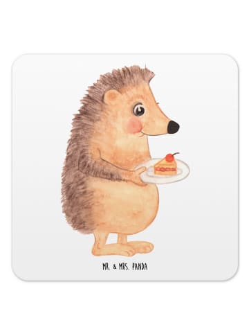 Mr. & Mrs. Panda Glasuntersetzer Igel Kuchenstück ohne Spruch in Weiß