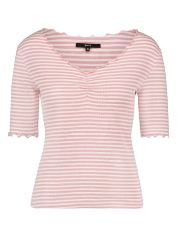 Zero  Halbarm-Shirt mit Raffung in Rosé/Cream
