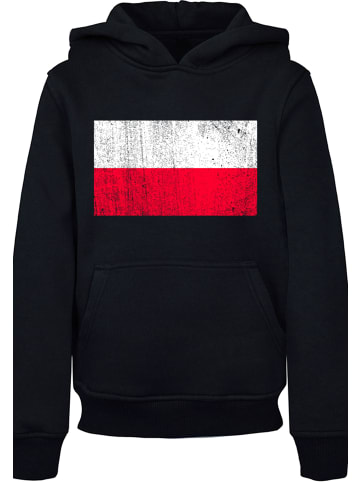 F4NT4STIC Hoodie Poland Polen Flagge distressed in schwarz