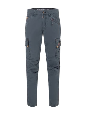 Timezone Cargohose Regular Fit Cargotaschen Knöchellang Zip-Fly in Blau