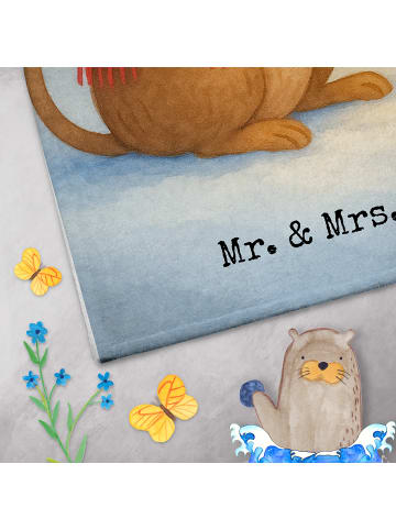 Mr. & Mrs. Panda Handtuch Maus Weihnachten Design mit Spruch in Weiß