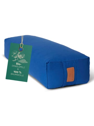 DoYourFitness Yoga-Bolster Paravati gefüllt Dinkelspelz navyblau eckig Blau