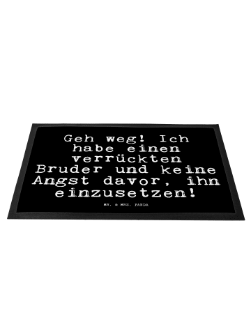 Mr. & Mrs. Panda Gummimatte Geh weg! Ich habe... mit Spruch in Schwarz