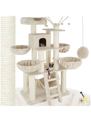 tectake Katzenbaum Gismo 195 cm Diverse Farben  (Beige/Weiß)