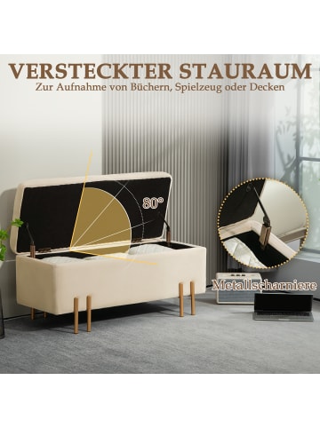 HOMCOM Sitzbank mit Stauraum-100L x 40B x 42H cm-Beige