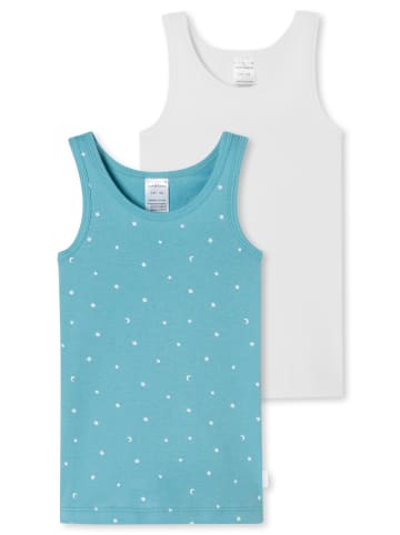 Schiesser Unterhemd Fine Rib in blau, weiss
