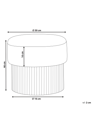 Beliani Pouf RICHEY in Weiß/Braun - (W) 50 x (H) 46 x (L) 50 cm