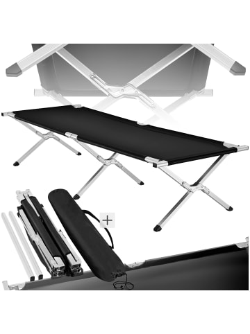 tectake Campingbett, lässt sich klappen, mit einer Belastbarkeit von 150 kg