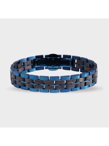 Adeliás Unisex Armband – Gliederarmband aus Edelstahl 21 cm in blau