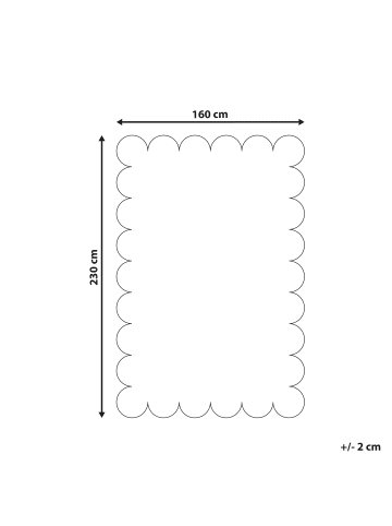 Beliani Kurzflor HINGOLI in Beige - (W) 160 x (L) 230 cm